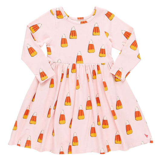 Girls Organic Candy Corn Dress