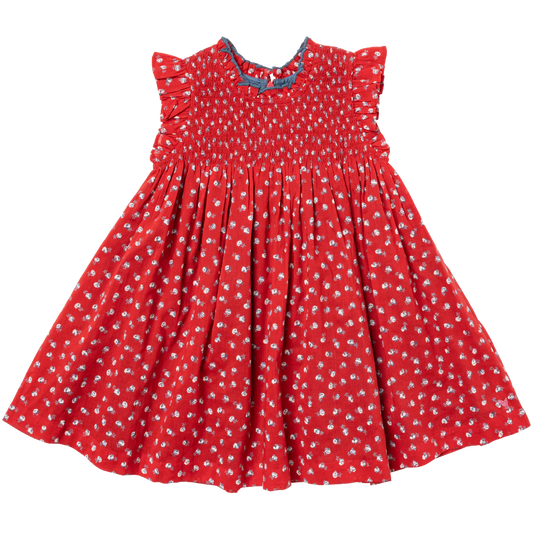 Girls Stevie Tiny Red Roses Dress