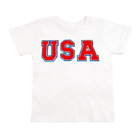 USA Patch Short Sleeve Shirt - Kids 4th of July Tee