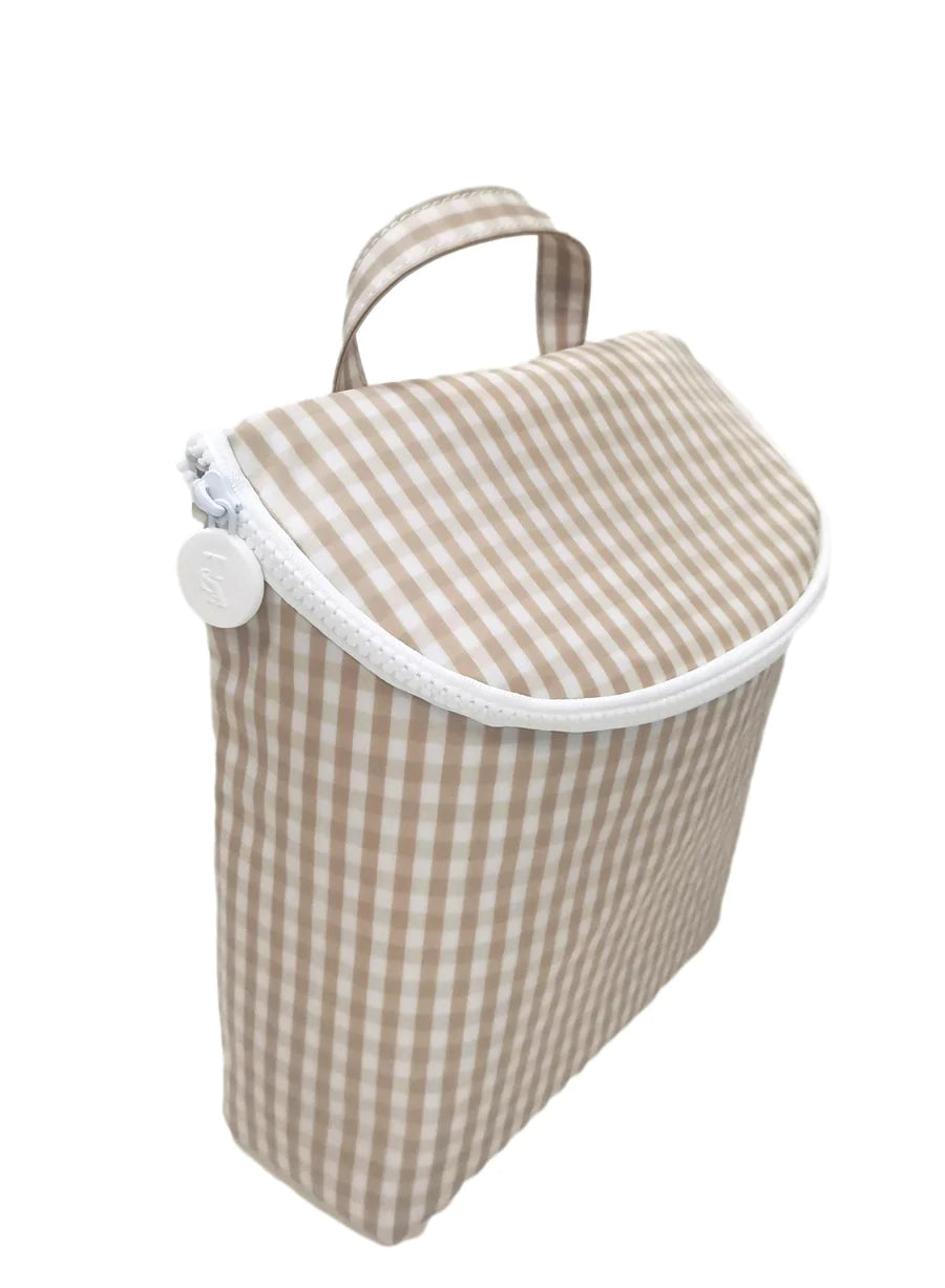 Take Away Insulated Lunch Bag - Khaki Gingham