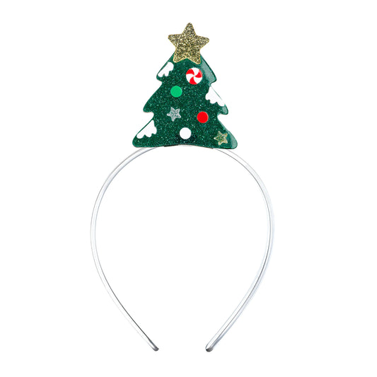Christmas Tree Green Glitter Headband