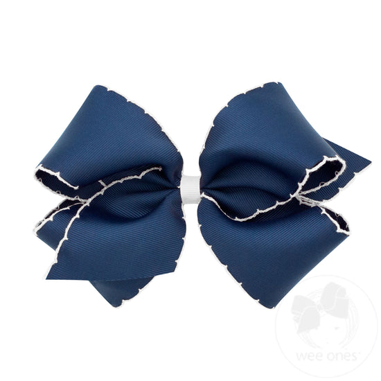 Navy with White Moonstich Bow
