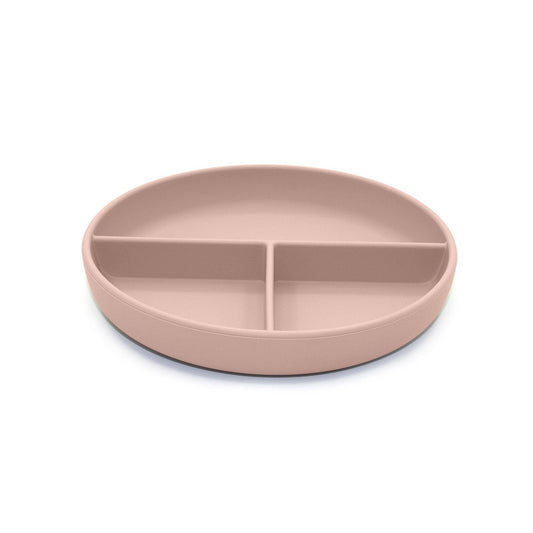 noüka Silicone Divided Plate with Suction Soft Blush