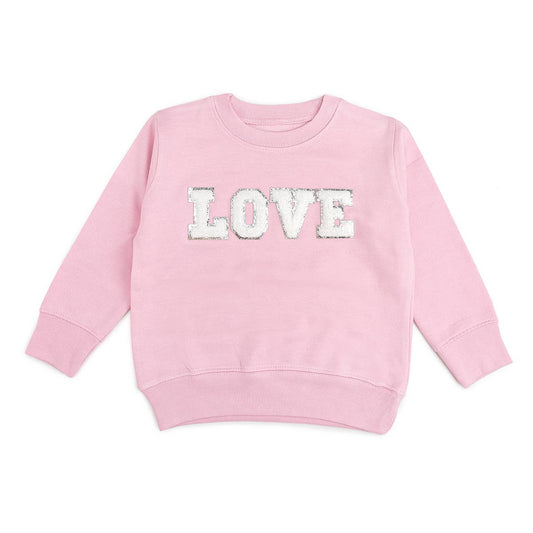 LOVE patch pink sweatshirt by Sweet Wink. 