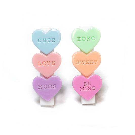 VAL-Multi Candy Hearts Alligator Clips