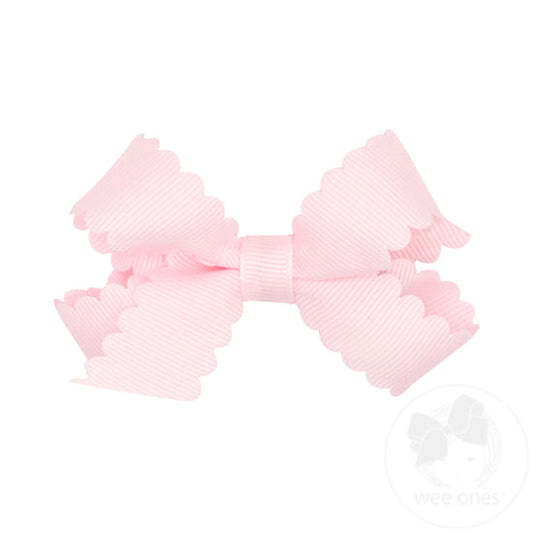 Scallop Edge Bow - Powder Pink