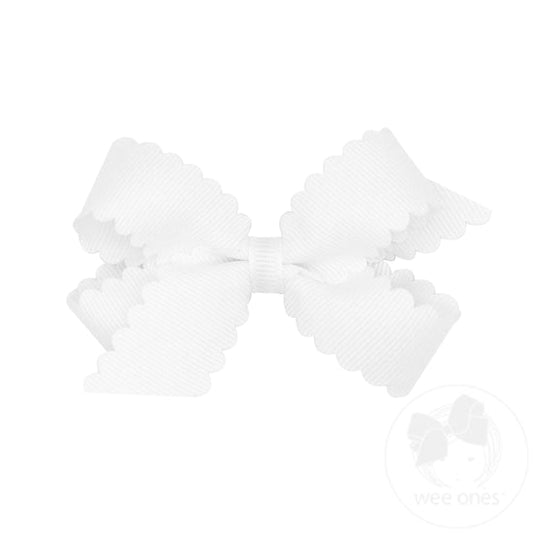 Scallop Edge Bow - White