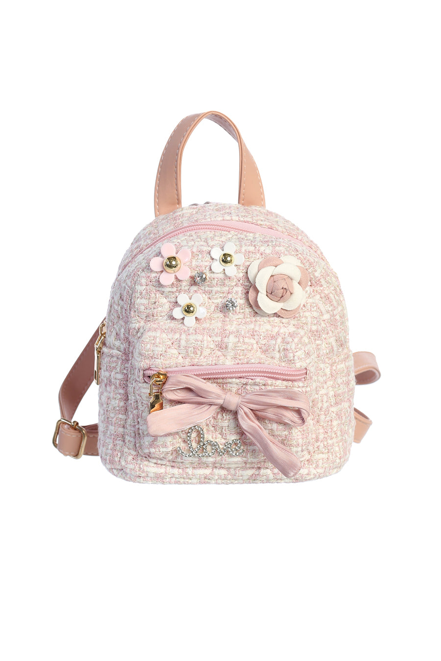 Pink Tweed Backpack