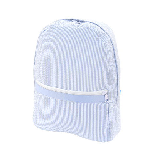 Blue Seersucker Backpack