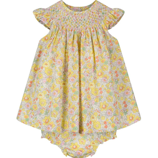 Georgia Liberty Print Smocked Baby Dress
