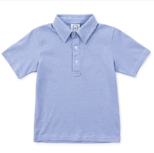 Griffin Polo Shirt - Blue and White Stripes