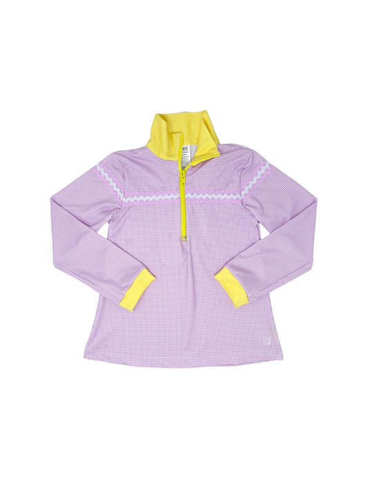 Lavender Minigingham Heather Half Zip