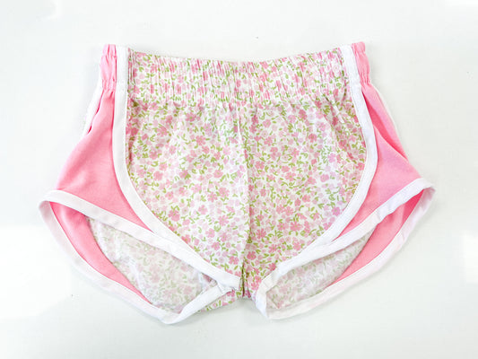 Pink Floral Activewear Shorts