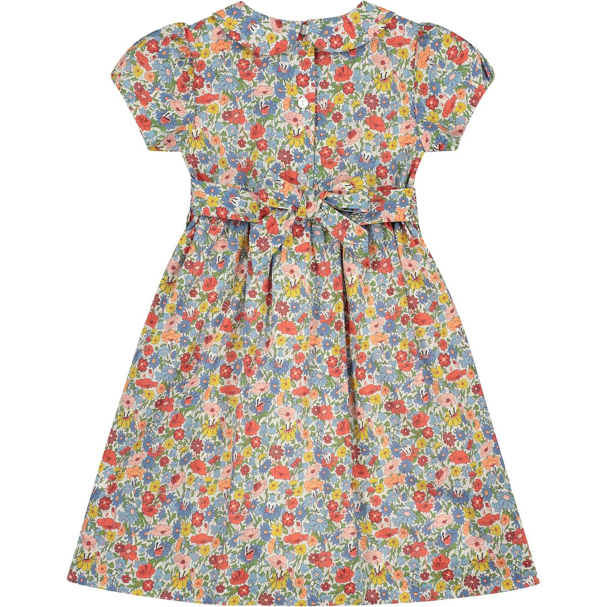 Lara Liberty Print Girls Smocked Dress