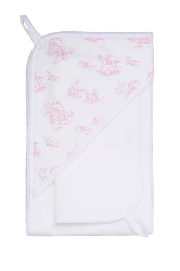 Pink Toile Hooded Towel