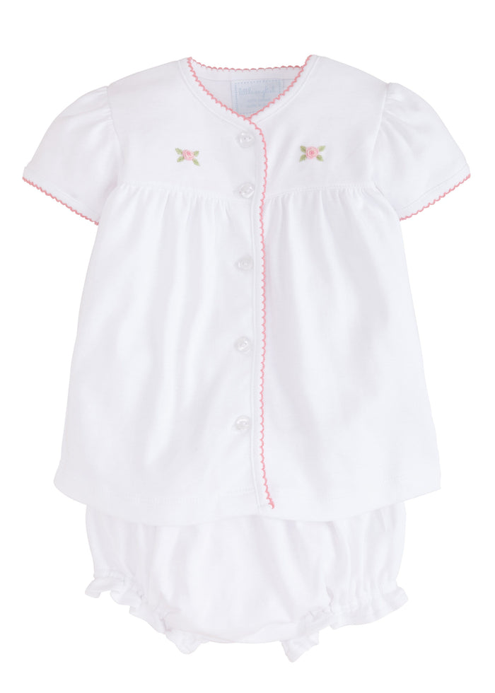 Rose Pinpoint Layette Knit Set