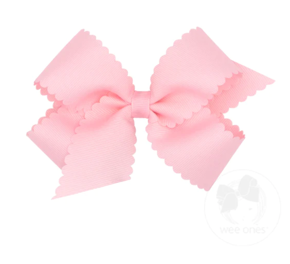 Scallop Edge Bow - Light Pink