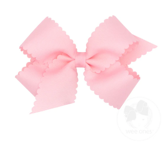 Scallop Edge Bow - Light Pink