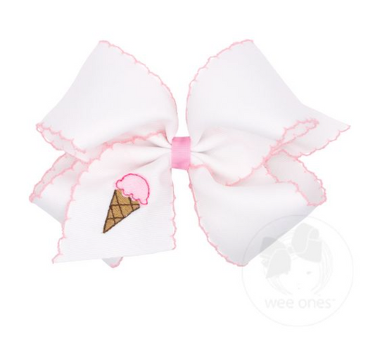 Ice Cream Embroidered Bow