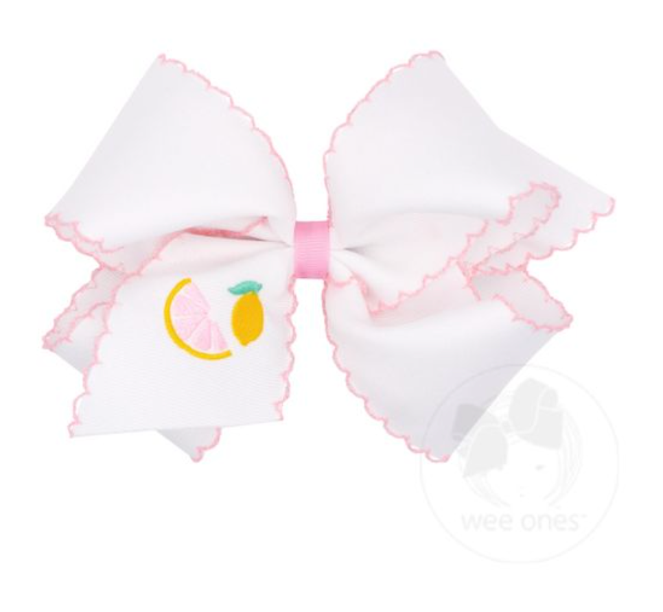 Lemonade Embroidered Bow