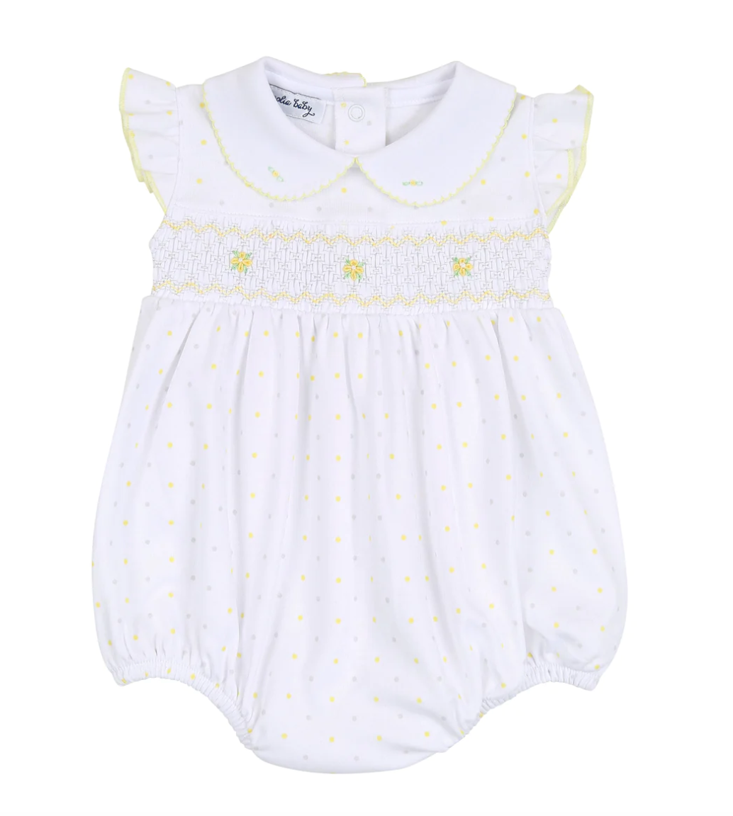 Ellen's Classic Smocked Collard Flutters Bubble Yellow