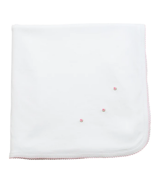 Rosebud Embroidered Blanket