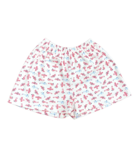 Conrad Airplane Print Knit Shorts