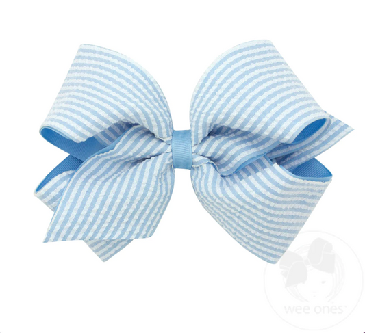 Blue Seersucker Fabric Overlay