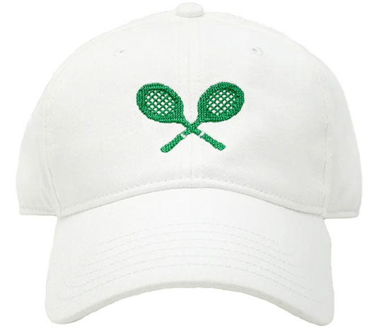 Tennis Racquets on White Hat