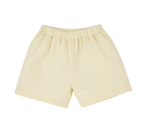 Yellow seersucker boys shorts by the Beaufort Bonnet Company. 