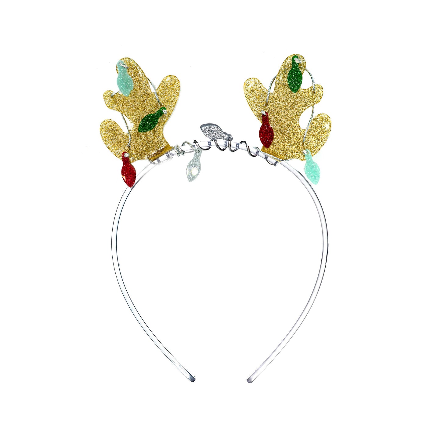 HOL23- Reindeer Antlers Glitter Gold Headband
