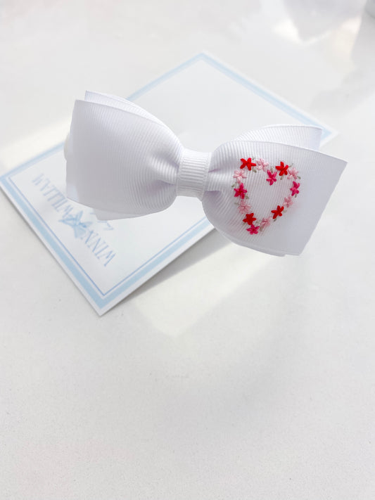 White Floral Heart Headband